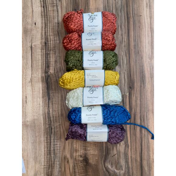 NWT Yarn Bee lyocell discontin Spice Ivory Gold Olive Plum Peacockle lot 7 skins - Picture 2 of 6